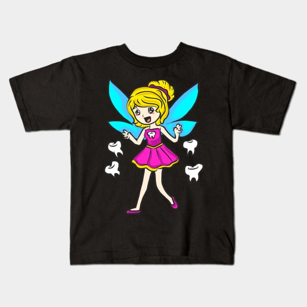 Mardi Gras Tooth Fairy Costume Original Gift Kids T-Shirt by KK-Royal